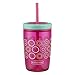 Rubbermaid Straw Kids Tumbler, 16 oz, Tart Pink with Round and Round