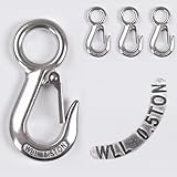Alele 4Pack 0.5T Crane Scale Grab Hooks, Slip Hooks,Stainless Steel Lifting Hook Rigging Accessory