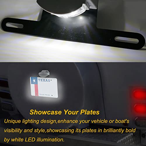 DUNTUO LED License Plate Light for Trailer RV Trucks UTV ATV Lorry Boat Number Plate Lamp Trailer Light Waterproof License Tag Lights [+Bracket Mount] - Thumbnail 2