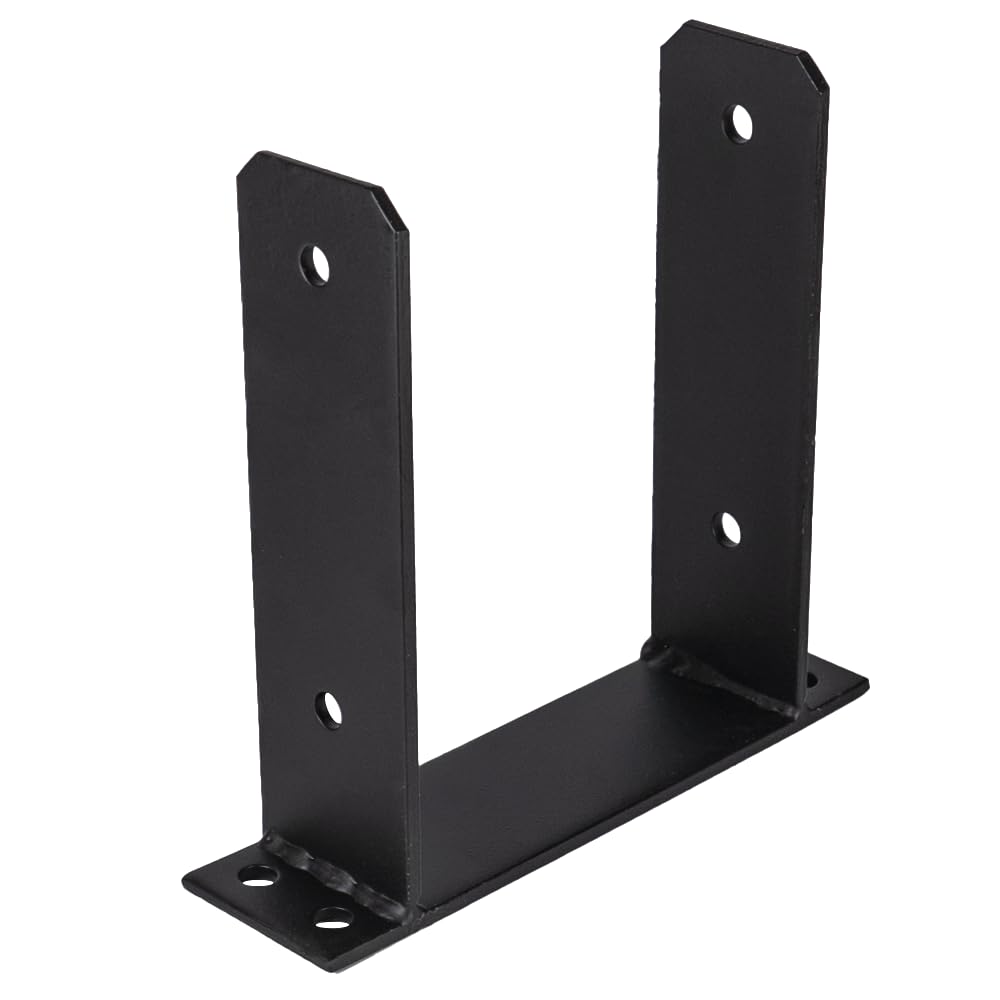 Heavy Duty Black Galvanised Bolt Down Pergola Post Support | Post Anchor Bracket | Fence Post Support Base (150mm)