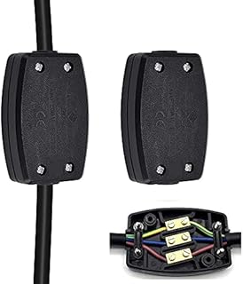 2 PCS 3 Terminal Electrical Junction Box Flex Connector 13 amp 250V Black for Lighting, Power and Automotive Wiring