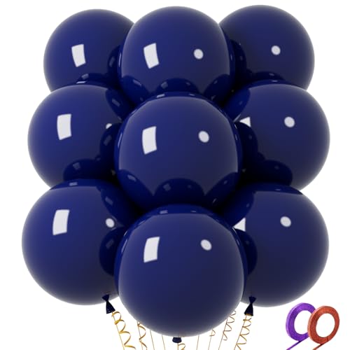 Image of 32Pcs Navy Blue Big Balloons 18 Inch, Round Dark Blue Large Latex Party Balloons for Birthday Wedding Decorations.