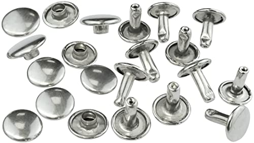 AERZETIX - C56644 - Lot de 10 Rivets tubulaires Ø9 mm double calotte/double face pour jeans pantalons - en acier - couleur argent - mercerie couture vêtements artisanat