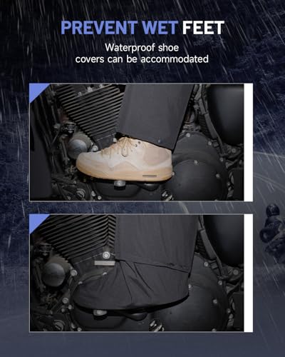 Oumurs Roupa de chuva para motociclista cinza escuro Grande, Cinza, G