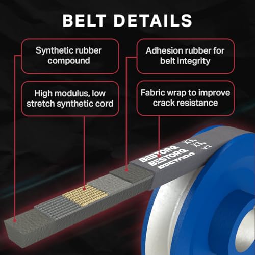 Image of BESTORQ A36 or 4L380 V-Belt, Classic Wrapped Rubber X3 V-Belt, Black, 38 inch Outside Circumference x .51 inch Width x .34 inch Height, Pack of 1