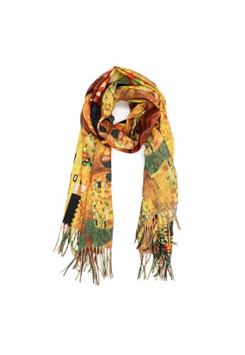 QUEEN HELENA SC22-9 - Bufanda de invierno pesada y cálida y envolvente, cuello redondo, fantasía para mujer, SC22-10 Yellow, talla unica
