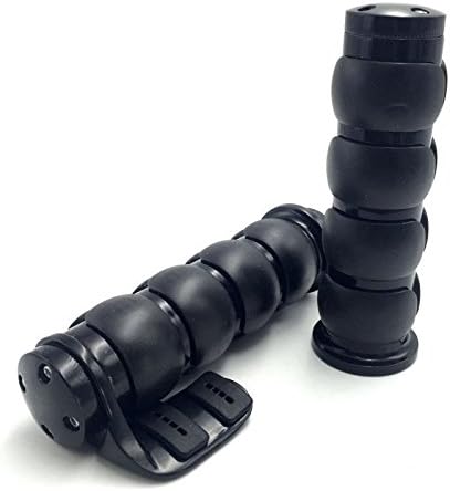Miniatura 4 de XKMT- - Empuñaduras de goma negras de 1 pulgada y 0.984 in compatible con Harley Davidson Softail Fat Boy FLSTF Kawasaki Vulcan Suzuki Intruder
