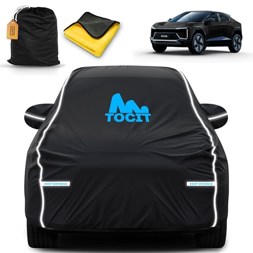 Image of BE 6e Waterproof Long Life Car Cover with Safety Glow Reflective Strap, Premium Velvet Velour Fabric, Soft & Stretchable, Machine Washable, Tri-Stitch Custom Fit with Mirror Pocket
