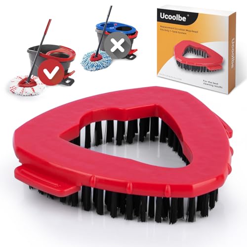 Ucoolbe - Spin Mop Scrub Brush for Vileda EasyWring 1 Tank System, Scrubber Brush Replacement Head with Stiff Bristle, Great for Bathroom, Kitchen, Pool, Glass and Tile Walls, No Include Mop Handle and Base