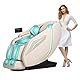 HealthRelife Ganzkörpermassagesessel mit Bodyscan 4D-Robotische Hände Intelligente Shiatsu Massagesitzauflage mit Sprachfunktion Rückenheizung(White)