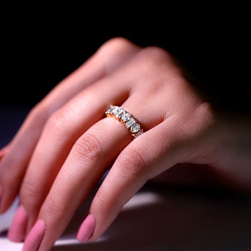 Certified Moissanite Full Eternity Wedding Anniversary Band Ring for Women (D-VS1 Quality) - With Jewelry Box4