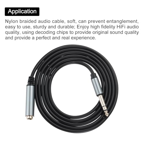 Cable auxiliar 6.35mm 1/4" TRS macho a hembra 1.8 m miniatura 4