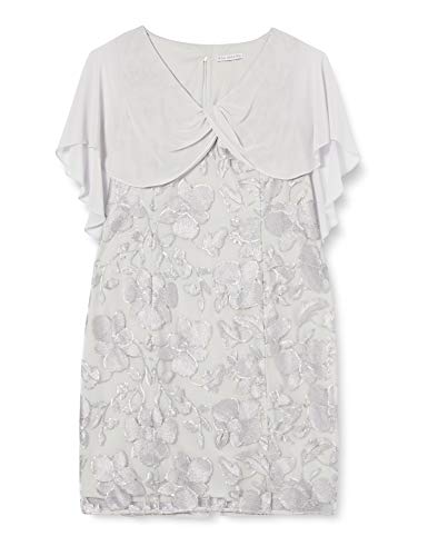 Gina Bacconi Women's Bolina Embroidered Dress Vestido para Madre de la Novia, Gris/Plateado, 38 para Mujer