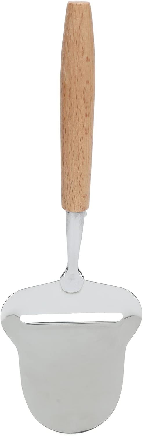 Stainless Steel Spatula Cheese Slicer, Wood Handle Cheese Cutter, Hard Cheese Slicer for All Common Semi Hard Cheeses