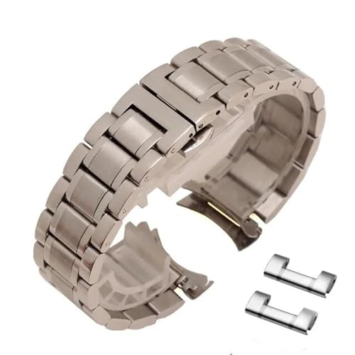 Bracelet de montre en métal avec embout incurvé et plat en acier inoxydable interchangeable