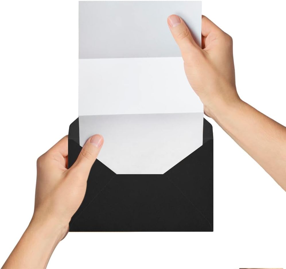 50 Packs of A7 Envelopes for Invitation, Black 5x7 Envelopes with V Flap, Great for Graduation, Invitation, Baby Shower, Wedding and RSVP Cards (Black) - Image 4