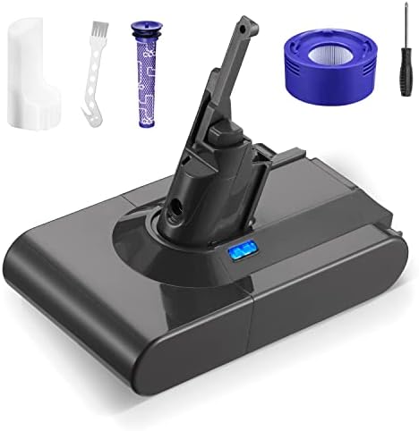 FirstPower 4500mAh Replacement Battery for Dyson V8 SV10 Li-ion Battery for Dyson V8 Absolute Fluffy Animal SV10 with1 Pre-Filter+ 1 Post Filter+Cleaning brush+Screwdriver