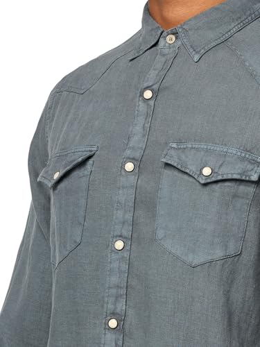 Lucky Brand Men's Linen Western Long Sleeve Shirt3