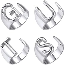 KeyStyle Womens GUTS Rings, White Gold Letter Rings Sets for Guts World Tour Concert