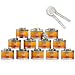 Chafing Gel Dish Fuel 12 Cans (3.78 Oz) with Dishing Spoons Included - Long 2 Hours Burning Time for Heating Food or Meals | by Sterno