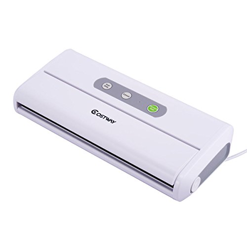 COSTWAY Electric Food Packing Vacuum Sealer Machine Home Storage Meal Sealing (White)