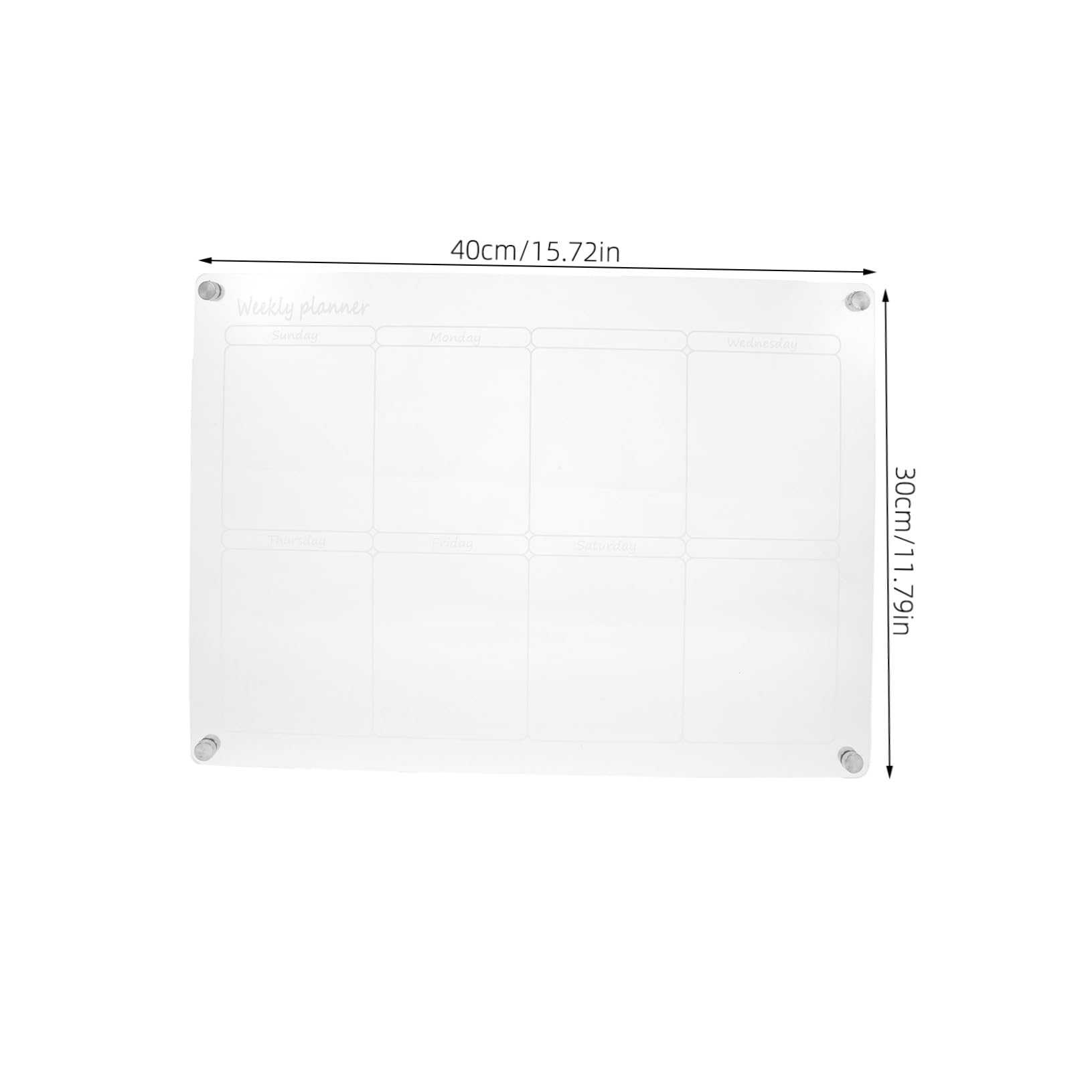 Calendario Magnetico Trasparente per Pianificare la Pianificazione Settimanale della Cena Lavagna Cancellabile Secco per Frigorifero Pianificazione dei Pasti per Frigorifero