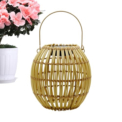 Faroles solares para exteriores | Luz de ratán resistente a la intemperie, faroles bohemios para exteriores para porche | para el hogar, balcón, patio, terraza, césped, , valla, puerta, árbol de