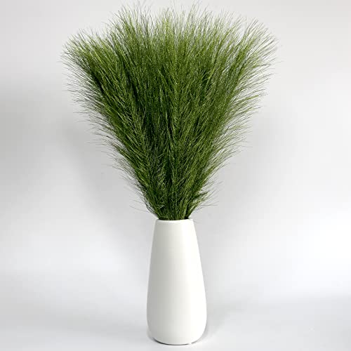 BeigeOK Faux Gold Boho Pampas Grass Decor,17.7" Artificial Pompous Grass Branches for Home Room,Wedding Holiday Birthday Party Boho Kitchen Decoration,Gold Flowers (Green)
