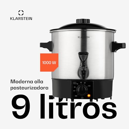 Miniatura 3 de Klarstein Biggie Eco - Olla Para Mermeladas Y Dispensador De Bebidas, 1000 W, 30-100 C, 9 Litros De Volumen, Grifo, Luces De Control, Incluye Rejilla