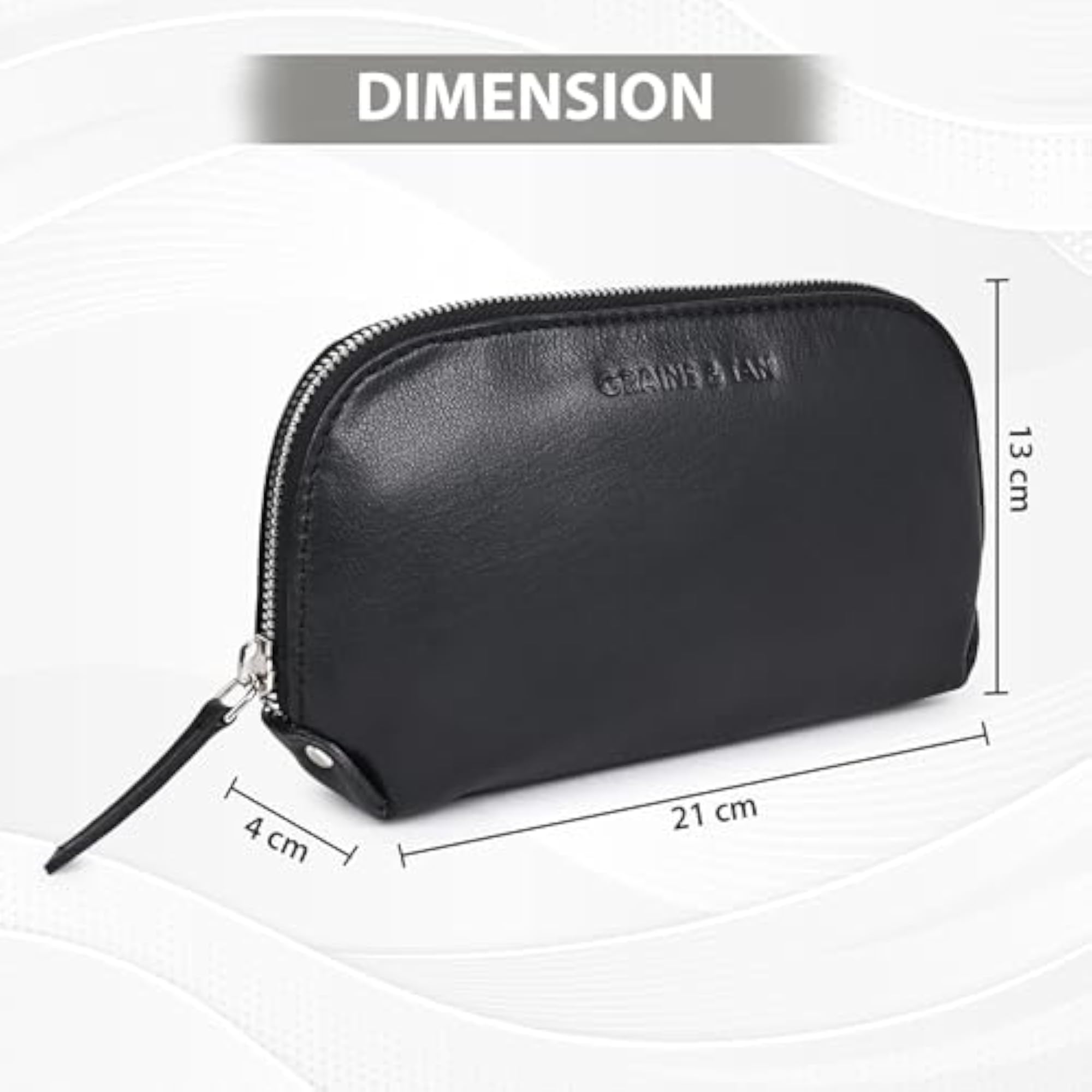 Genuine Leather Makeup Pouch, Cosmetic Clutch Organizer