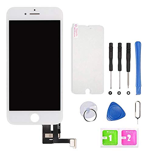 Ecran Tactile LCD pour iPhone 7 Vitre De Remplacement 3D Touche Ecran D’Affichage avec Kit D’Outils Complet De Réparation Blanc (4.7 Pouces) Cover