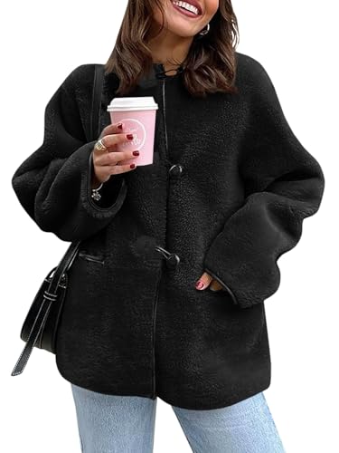 Cicy Bell Womens Faux Fur Jacket Fuzzy Coat Long Sleeve Button Front Warm Winter Outerwear with Pockets2