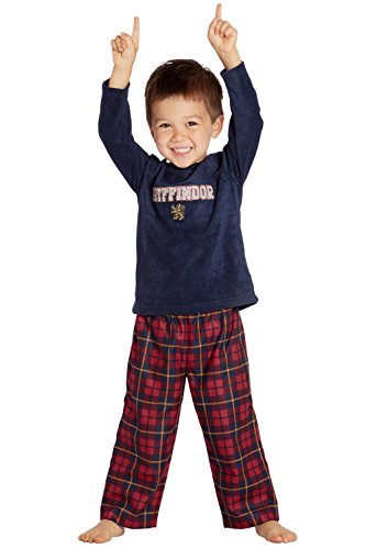 Harry Potter Gryffindor Lion Christmas Plush Holiday Toddler Plaid Pajama Set2