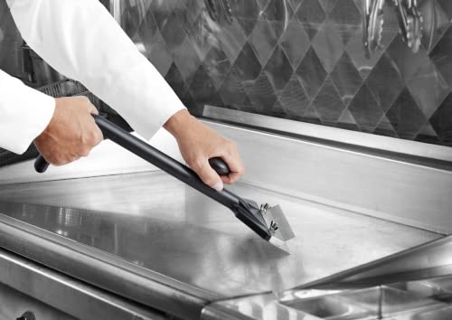Chef Master Commercial Griddle Scraper, Flat Iron Grill Griddle Scraper, Professional Restaurant Grade Quality, Blackstone Grill Griddle Scraper, Long Handle For Added Protection, Model 90254 #TOP3