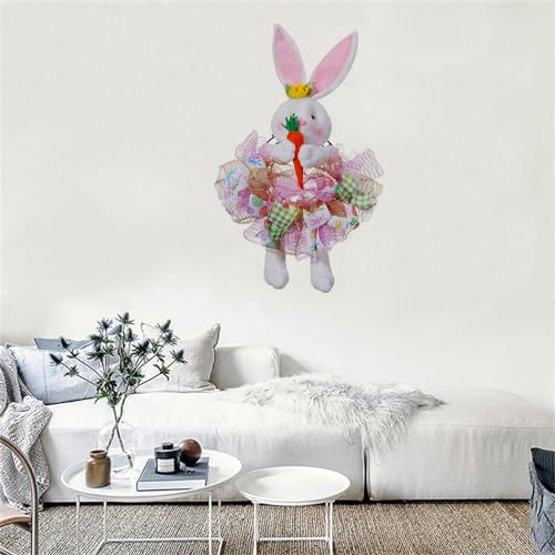 Accessoire délicat de Pâques avec couronne fleurie pour mur