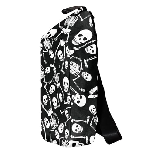 Mochila bandolera de calavera multicolor ideal para tus rutas de senderismo y viajes 3