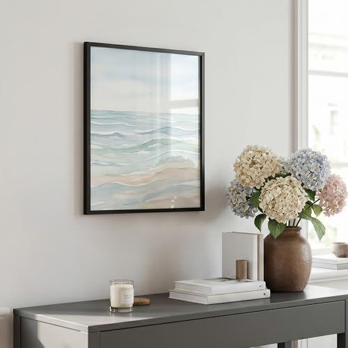 Image of Americanflat 14x17 Picture Frame with Polished Plexiglass - Streamline Collection - Thin Border Picture Frame for Wall Display - Hanging Hardware Included - Black