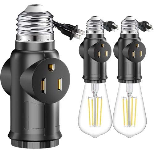 Light Socket Outlet Adapter, 3 Prong Plug Adapter, Polarized Light
