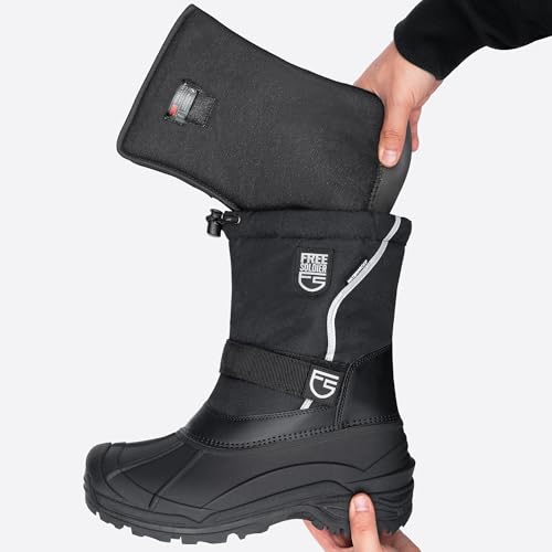 Image of FREE SOLDIER Mens Snow Boots Insulated Waterproof Hiking Winter Shoes Nonslip Outdoor Ankle Cold Weather Boots with Warm Inner