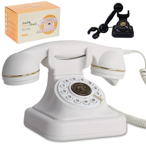 ROOMEDAL Audio Guest Book Wedding Phone with Gift Box, Vintage