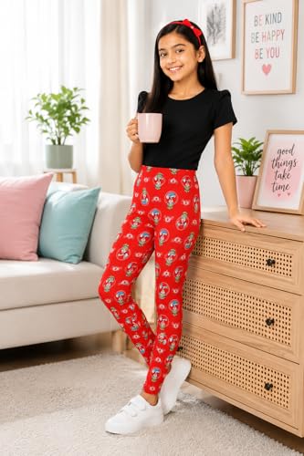Image of BODYCARE Kids Girls Cotton Leggings | Soft Stretchable Pants, Playtime, Yoga & Casual Wear | Comfortable Elastic Waist Leggings for Toddler & Kids Girls