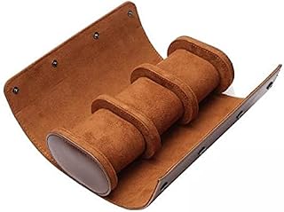 Watch Organizer Holder Box Jewelry Storage Box with Elastic Leather and Portable Round Design Suitable for Gift Giving Outdoor Travel Men