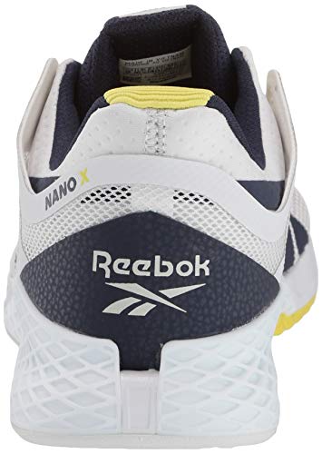 Reebok womens Nano X Cross Trainer , True Grey/vector navy/chartreuse , 9 medium US