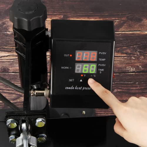 Tusy Heat Press 12X15 Inch, 5 In 1 Heat Press Machine With Lcd Display, 360 Degree Rotated Industrial Heat Press For T-Shirt Hat Mug Plate #TOP3