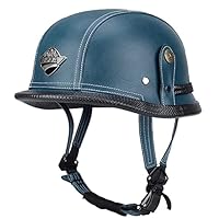 Retro Motorhelm - Zwarte Duitse Stijl Motor Half Helm voor Mannen Vrouwen DOT Goedgekeurde Vintage Open Gezicht Baseball Cap Helm voor Scooter ATV Skateboard (Color : Matt Black, Size : L=59-60cm