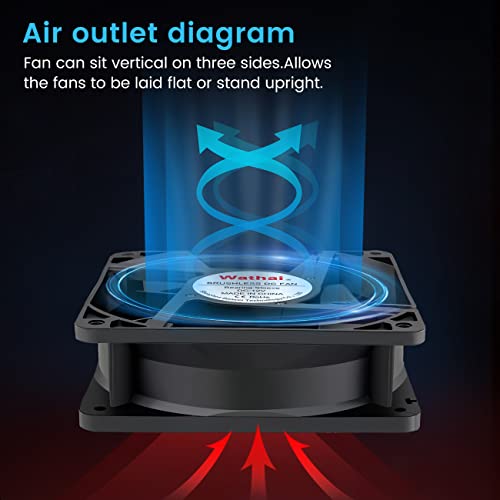 Wathai 120mm x 38mm Brushless Cooling Case Fan, 12V 2Pin DC High Airflow Cooler Fan, 4.72 inches, Desktop, Laptop, Refrigerator Compatible