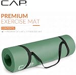 CAP Barbell Tapis d'exercice de haute densité avec sangle, 68"x24"x 1/2" - Vert Sauge