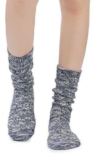 Leotruny Women's Slouch Vintage Knit Cotton Boot Socks2