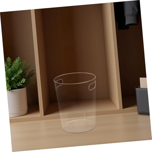 Caneca de basura rectangular transparente con tapa y asa miniatura 5