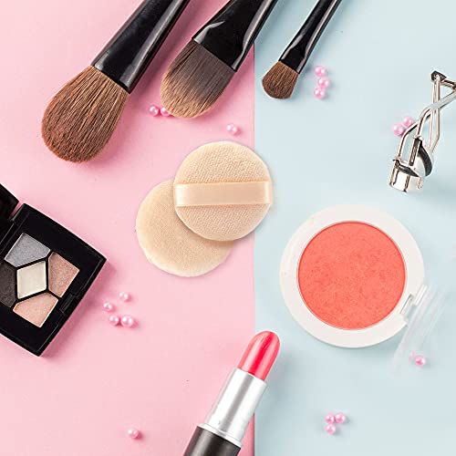 Yasuoa Cosmetic Powder Puff Pure Cotton Foundation Puffs Furry Soft Sponge Makeup Tool With Ribbon Hand Strap For Face Body Powder Skin Care Loose 2.36 Inch/2.76Inch/3.15Inch (Skin Color) #TOP6